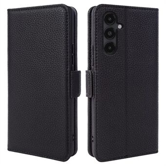Til Samsung Galaxy A14 5G pung etui Litchi Texture ægte ko læder Stand telefoncover