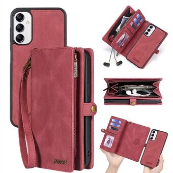 MEGSHI 017-serien til Samsung Galaxy A14 5G / A14 4G aftagelig magnetisk telefonbagcover Lædertaske med lynlås tegnebog