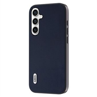 ABEEL Slim Nappa Texture Case til Samsung Galaxy A14 4G / 5G, ægte ko læder coated PC+TPU stødsikkert telefoncover