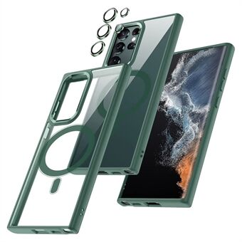 Til Samsung Galaxy S23 Ultra Magnetic Phone Case Akryl+TPU Anti-drop gennemsigtigt telefoncover