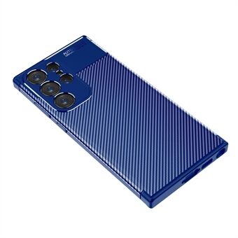 Anti-ridse Carbon Fiber Texture telefoncover til Samsung Galaxy S23 Ultra, blød TPU stødsikkert beskyttelsescover