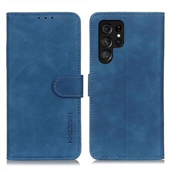 KHAZNEH til Samsung Galaxy S23 Ultra retro tekstur PU læder telefoncover Faldsikkert beskyttende Stand etui