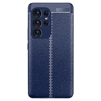 Litchi Texture Slim Phone Case til Samsung Galaxy S23 Ultra, ridsefast fleksibelt TPU-cover