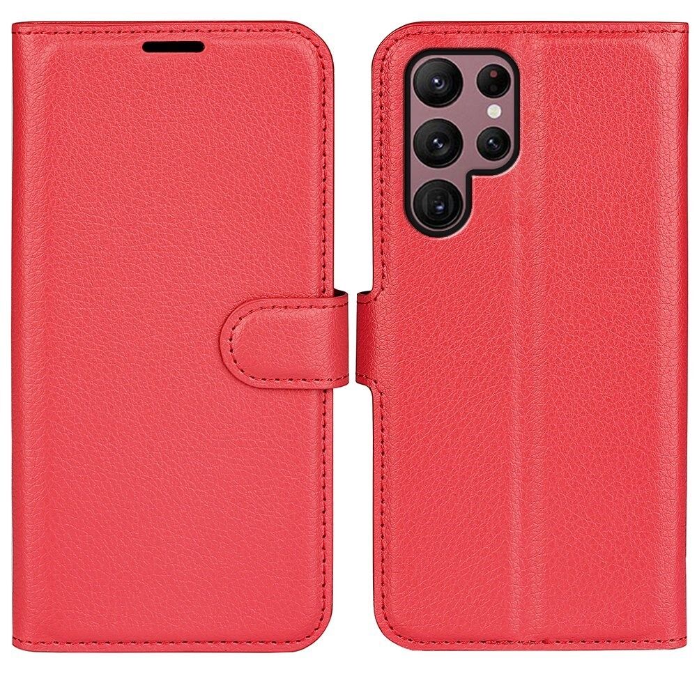 Til Samsung Galaxy S23 Ultra Mobiltelefon Taske Texture PU Læder Fuld beskyttelse Flip Stand Pung Telefon