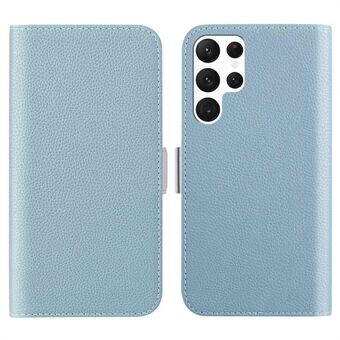 Til Samsung Galaxy S23 Ultra Candy Color PU-lædertelefon Faldsikkert etui Litchi Texture Flip Stand Wallet Cover