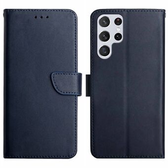 Til Samsung Galaxy S23 Ultra HT02 Nappa Texture Ægte læder Drop-proof telefontaske Stand Pung Folio Flip Cover