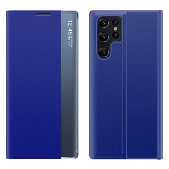 Til Samsung Galaxy S23 Ultra Magnetic Adsorption PU Læder Drop-proof Cover Telefon Stand Case med sidevindue