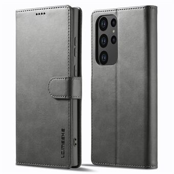 LC.IMEEKE Til Samsung Galaxy S23 Ultra Calf Texture Ridsefast telefontaske Magnetisk lås PU Stand Mobiltelefon Flip Wallet Cover
