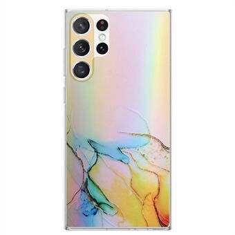 Til Samsung Galaxy S23 Ultra Colorful Laser Bump Proof TPU-telefonetui Præget marmormønstercover