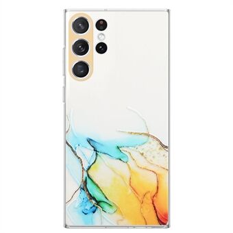 Embossing Marmor Pattern Case til Samsung Galaxy S23 Ultra, Faldbeskyttelse Fleksibelt TPU telefoncover