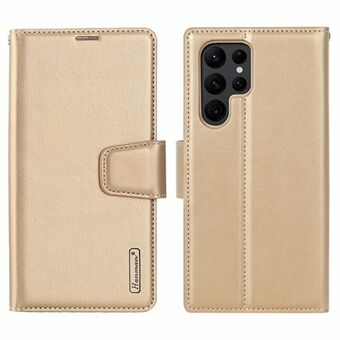 HANMAN Mill Series PU Læder Taske til Samsung Galaxy S23 Ultra, Magnetisk Flip Stand Pung Telefon Cover