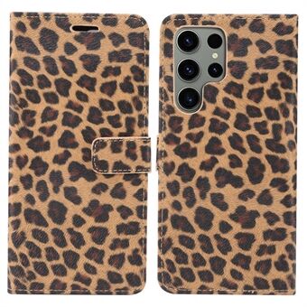 Telefoncover til Samsung Galaxy S23 Ultra PU Læder Leopardmønster Flip Stand Wallet Telefoncover