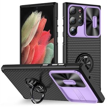 Til Samsung Galaxy S23 Ultra Kickstand Phone Case PC + TPU robust bagsidecover med skydekamerabeskyttelse