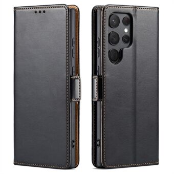 FIERRE SHANN til Samsung Galaxy S23 Ultra Mobiltelefon Stand Case PU Læder Pung Telefon Cover
