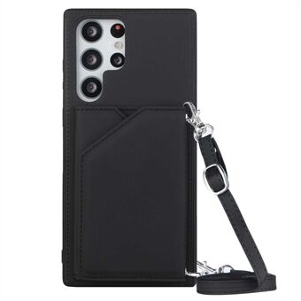 YB-1 Series telefoncover til Samsung Galaxy S23 Ultra kortholder Kickstand Skin-touch PU læder telefoncover Skuldertaske