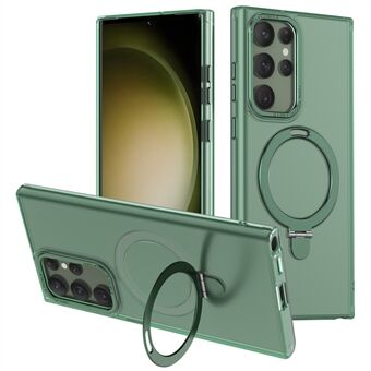 Til Samsung Galaxy S23 Ultra Magnetic Phone Case PC+TPU Mobiltelefoncover med Metal Kickstand