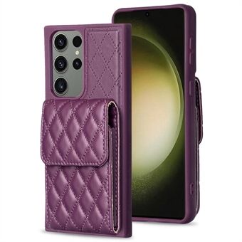 BF22-stil til Samsung Galaxy S23 Ultra Card Holder Telefon Case Lædercoated TPU Kickstand Cover