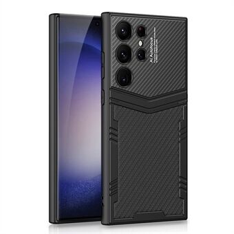 GKK til Samsung Galaxy S23 Ultra Textured Shockproof Phone Case PU-læderbelagt PC+TPU-bagcover