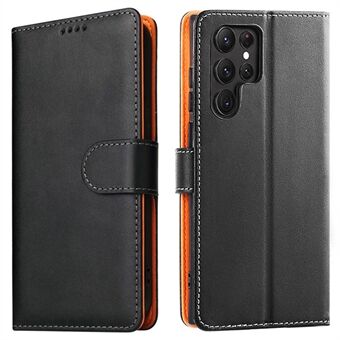 Til Samsung Galaxy S23 Ultra Fuldt indpakket PU-læder Flip Wallet Case Foldbart Stand Telefon Cover