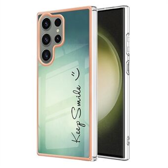 YB IMD Series-19 Style D telefoncover til Samsung Galaxy S23 Ultra, 2,0 mm TPU mønster IMD galvaniseringscover