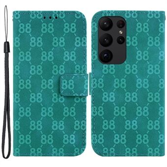 Til Samsung Galaxy S23 Ultra Wallet Flip Cover 8-forms trykt Stand PU læder telefoncover