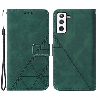 YB Imprinting Series-1 til Samsung Galaxy S23 Business Imprinted Lines PU-læder telefoncover Flip Stand Wallet Case med håndstrop