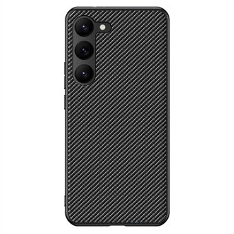 Til Samsung Galaxy S23 Carbon Fiber Texture Protective Phone Case PU læderbelagt pc Ultra tyndt anti-drop telefoncover