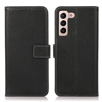Stødsikker telefontaske til Samsung Galaxy S23, Litchi Texture PU Læder Flip Folio telefonpungcover med Stand