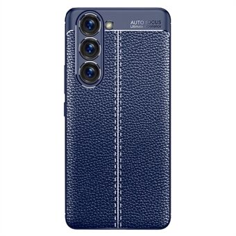 Litchi Texture Anti-drop beskyttelsescover til Samsung Galaxy S23, fingeraftrykssikkert mobiltelefoncover