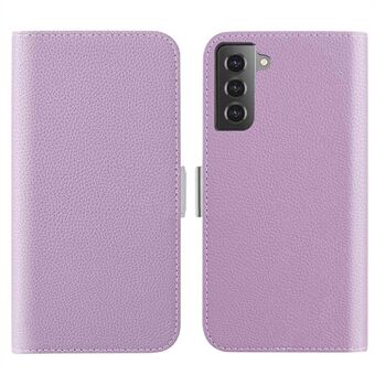 Til Samsung Galaxy S23 Candy Color Litchi Texture PU Læder Beskyttelsesetui Foldbar Stand Pung Telefon Anti-drop Cover