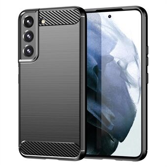 Til Samsung Galaxy S23 Stødsikker etui Anti-drop fleksibel TPU telefon bagcover Børstet kulfiber tekstur mobiltelefon cover