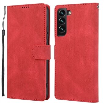 Stødsikker telefoncover til Samsung Galaxy S23, PU-læder Flip Wallet Stand Magnetisk lukning Smartphone-cover med rem