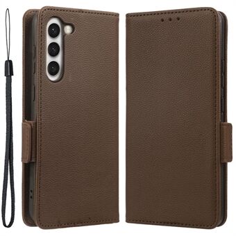 Anti-ridse Litchi Texture Phone Case til Samsung Galaxy S23, Stand Wallet PU læder magnetisk lås Folio Flip Phone Cover