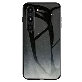 Anti-Fall telefontaske til Samsung Galaxy S23, TPU PC hærdet glas stødsikkert cover Starry mønster trykt telefoncover