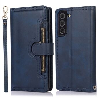 Til Samsung Galaxy S23 Split Læder Magnetic Flip Protective Case Stand Multi Card Slots Pungtelefoncover med håndstrop