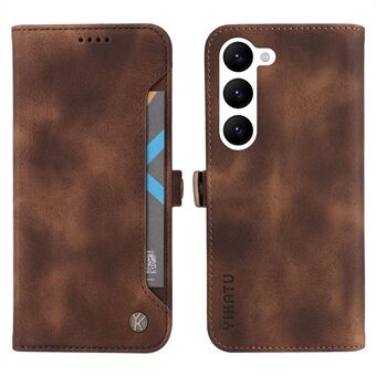 YIKATU YK-002 til Samsung Galaxy S23 Skin-touch Feeling Pung-etui med ydre kortslot, Stand med PU-læder Magnetic Protect Flip-telefoncover
