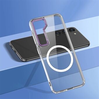 Magnetisk gennemsigtigt etui til Samsung Galaxy S23, faldsikker hybrid TPU-kanter Hard PC-bagsidetelefoncover kompatibel med MagSafe