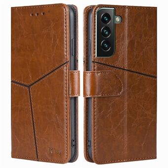 Til Samsung Galaxy S23 Fuld dækning geometrisk splejsning telefon etui PU læder Stand tegnebog Folio Flip Cover