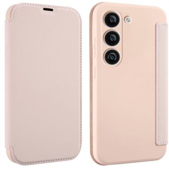 Til Samsung Galaxy S23 Kortholder Design Kickstand Flydende Silikone Beskyttelsesetui Skin-touch telefoncover
