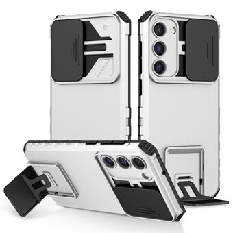 Til Samsung Galaxy S23 Kickstand Telefon Case Slide Camera Protection PC + TPU faldsikkert cover