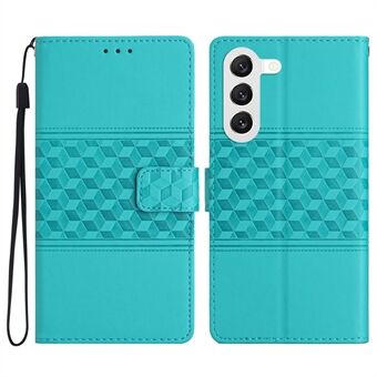 Skin Touch Feeling telefoncover til Samsung Galaxy S23 Retro præget mønster PU læder mobiltelefon taske Stand med rem