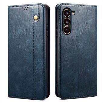 Til Samsung Galaxy S23 Waxy Crazy Horse Texture PU læder telefontaske Drop-proof Flip Stand Pung Cover