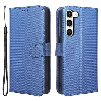 PU læder telefontaske til Samsung Galaxy S23, Diamond Texture Wallet Stand Shockproof Phone Cover