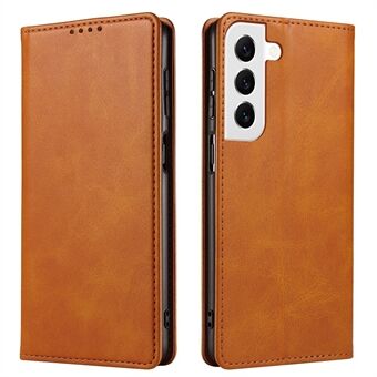 Til Samsung Galaxy S23 Læder Cell Phone Case Stand Calf Texture Magnetisk lukning Telefoncover med pung