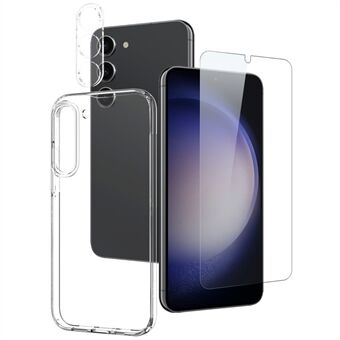 NORTHJO til Samsung Galaxy S23 TPU-telefoncover+skærmbeskytter i hærdet glas+kameralinsefilm (understøtter fingeraftrykslås)