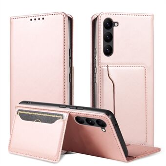 Til Samsung Galaxy S23 Stødsikker telefontaske Stand tegnebog Hudvenlig magnetisk telefoncover i læder