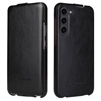 Til Samsung Galaxy S23 Lodret Flip Cover PU Læder Crazy Horse Texture Phone Shell