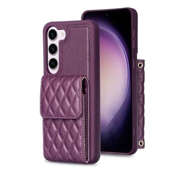 BF22-stil mobiltelefoncover til Samsung Galaxy S23, PU-læder+TPU-telefoncover Lodret kortholderpose med rem
