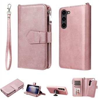 KT Multi-funktionel Series-4 læder telefontaske til Samsung Galaxy S23, aftageligt lynlås lomme Stand cover