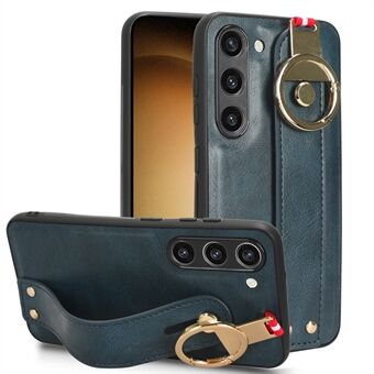 Til Samsung Galaxy S23 Armbånd Kickstand Cover PU-læderbelagt PC+TPU-telefontaske med halsstrop